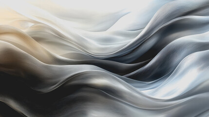Obraz premium Abstract background featuring flowing white and black waves creating a dynamic and modern design suitable for various creative projects and digital applications