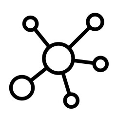 Molecule Icon with Trendy Line Style