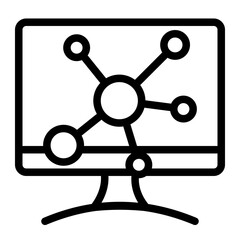 Fototapeta premium Computer Science Icon with Trendy Line Style