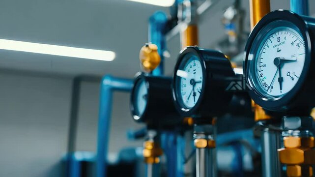 Industrial Pressure Gauges in Modern Manufacturing Facility