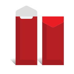 Envelope template, With 3D Box, Size 3.875 x 8.875 in, Vector File