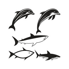 Naklejka premium doliphin shark