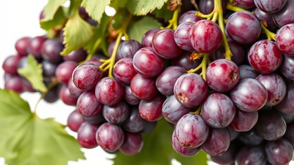 Obraz premium Fresh Purple Grapes, Vines, Wet, Ready to Eat