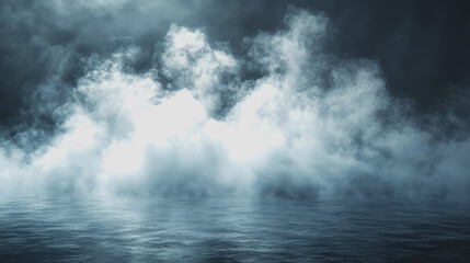 Obraz premium Dark stormy sea with turbulent waves and ominous clouds in the background creating a dramatic seascape under a moody sky