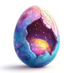 Chocolate Easter egg and multi  colored.