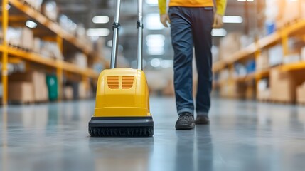 Obraz premium Portable Industrial Vacuum Cleaner for Efficient On-Demand Cleaning in Modern Factories and
