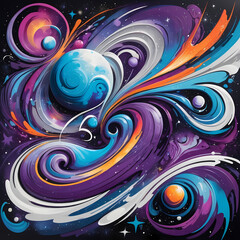 Fototapeta premium Graffiti Galaxy 