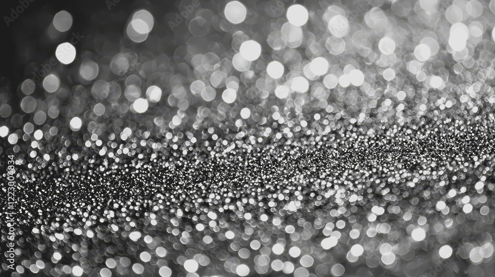 Poster black and white photo featuring a sparkling glitter background with various shades and textures crea