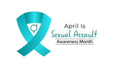 Vector design for Sexual Assault Awareness Month in April. Realistic ribbon. Education and prevention of sexual violence are the goals of this annual campaign. Banner poster, flyer and background.