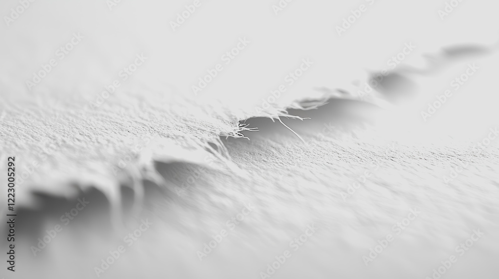 Poster close up image of a white surface featuring a small hole in the center with visible texture and ligh