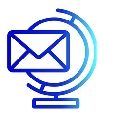 Email Icon with Trendy Line Gradient Style