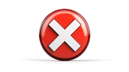 Obraz premium X mark icon inside a red circle