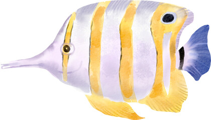 watercolor butterflyfish