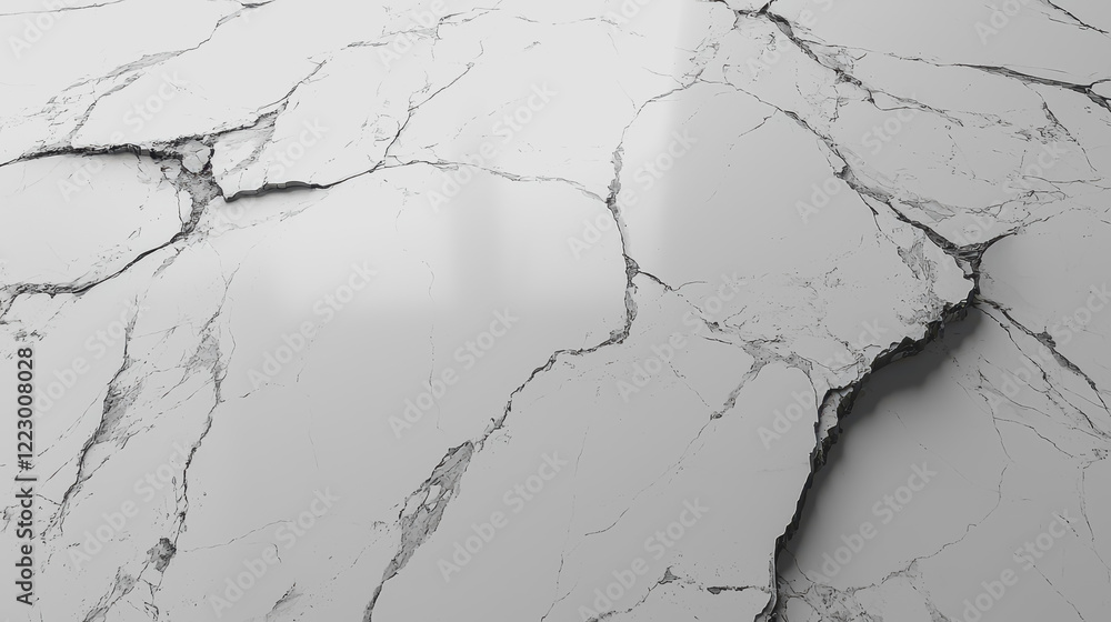 Poster white marble floor with visible cracks and imperfections showcasing natural texture and pattern in a