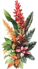 Obraz premium Stunning Watercolor Tropical Floral Bouquet