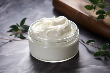 Shea Whipped Body Butter: Luxurious Moisturizing Skincare Concept with Open Bottle and Tools, Perfect for Your Lifestyle (AR 3:2)