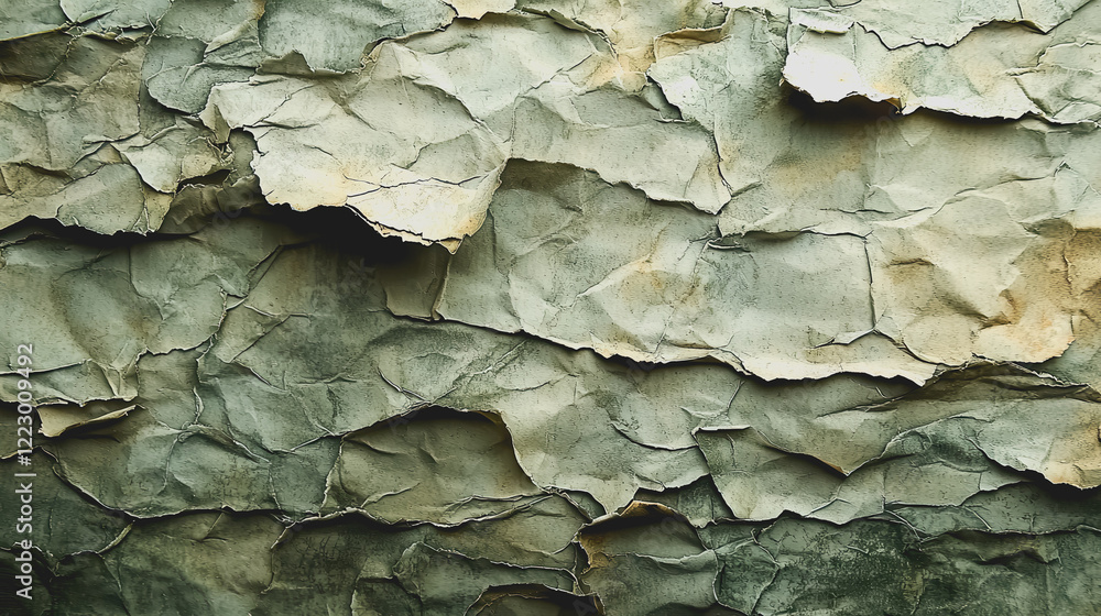 Poster wall with peeling paint showing layers of color and texture in a weathered and aged condition