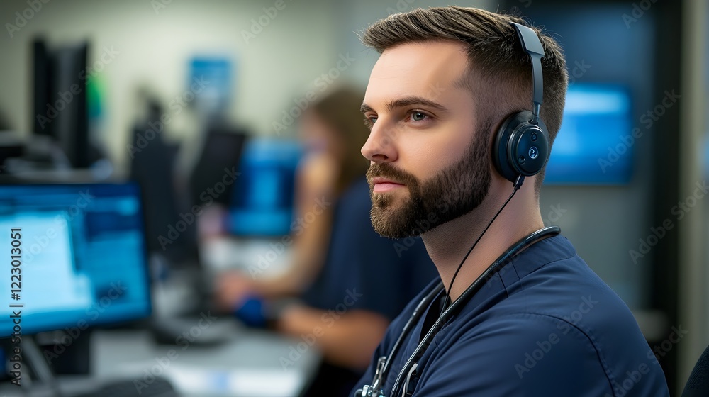 Leinwandbilder technician using voice-activated device to navigate standard operating procedures in real-time