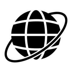 Naklejka premium Globe Icon with Trendy Glyph Style