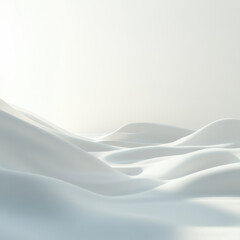 serene landscape featuring soft, undulating white hills against light gradient background, evoking sense of calm and tranquility