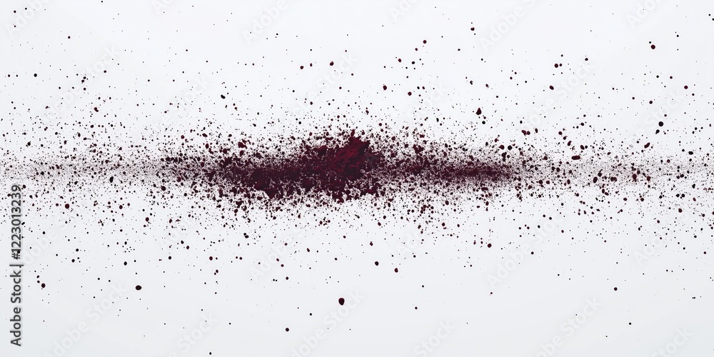 Poster An artistic representation of red powder exploding against a white background, creating a dynamic and vibrant visual effect.