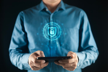 Network security system. Personal Data information on Tablet.Information and cyber security Technology Services