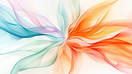 Colorful abstract waves forming dynamic floral pattern