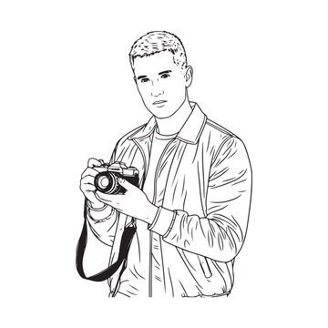 recommend clip art: Cameraman Vector Illustration - Simple Line Art for Cameraman - Cameraman Outline - Cameraman Doodle - Camera Illustration - Cameraman Line Art
                    