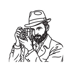 Cameraman Silhouette Design - Digital Line Art of Cameraman - Cameraman Vector - Cameraman Doodle - Camera Illustration - Cameraman Line Art
