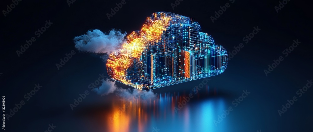 Poster Futuristic technology scene with an abstract circuit board design