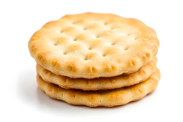 Golden Crackers Close-Up on White Background