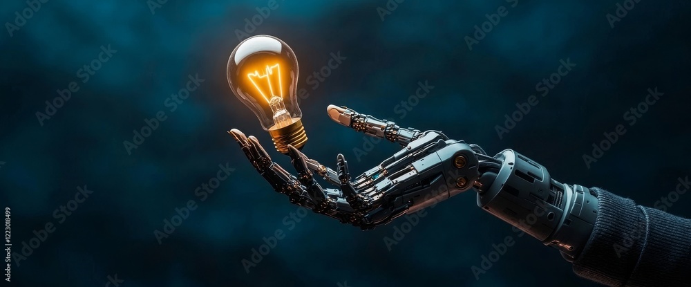 Poster brain data creative in light bulb
