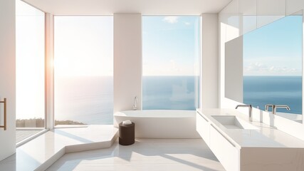 Ocean View Bathroom - Luxurious Coastal Retreat