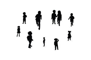 Childen silhouette of illustration