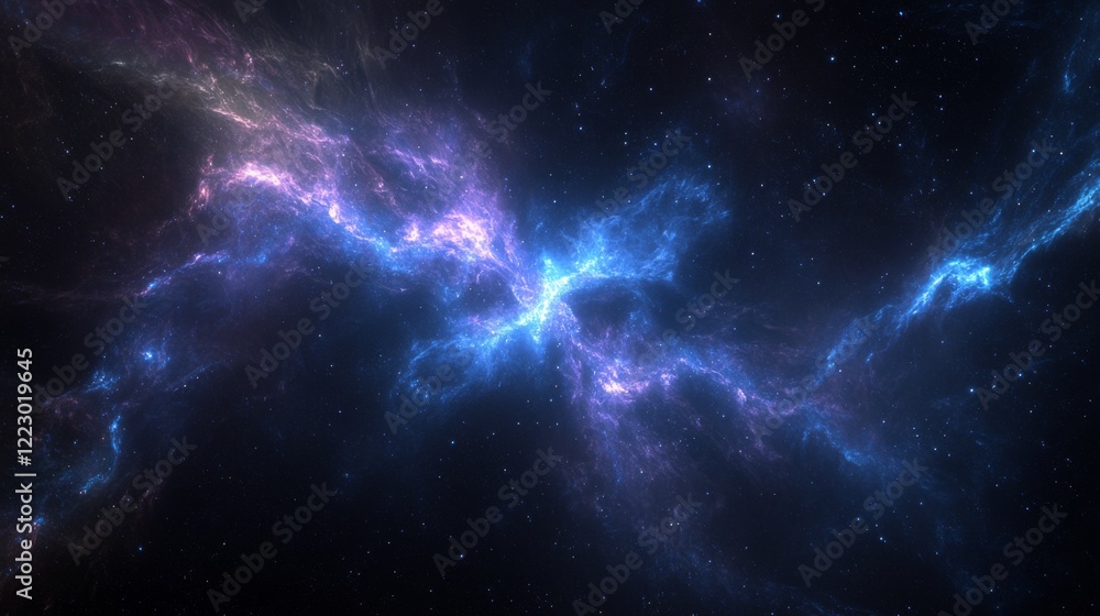 Poster a deep blue abstract background with subtle gradient and texture, with light highlights adding a mys