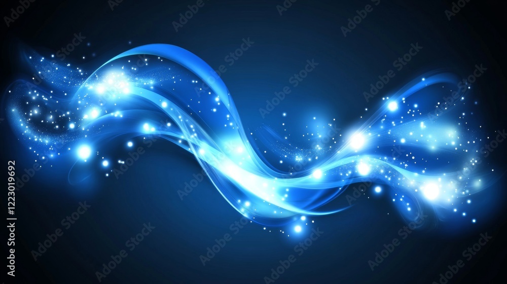 Poster a deep blue abstract background with subtle gradient and texture, with light highlights adding a mys