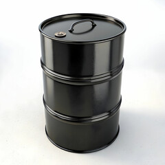 black oil drum with white background