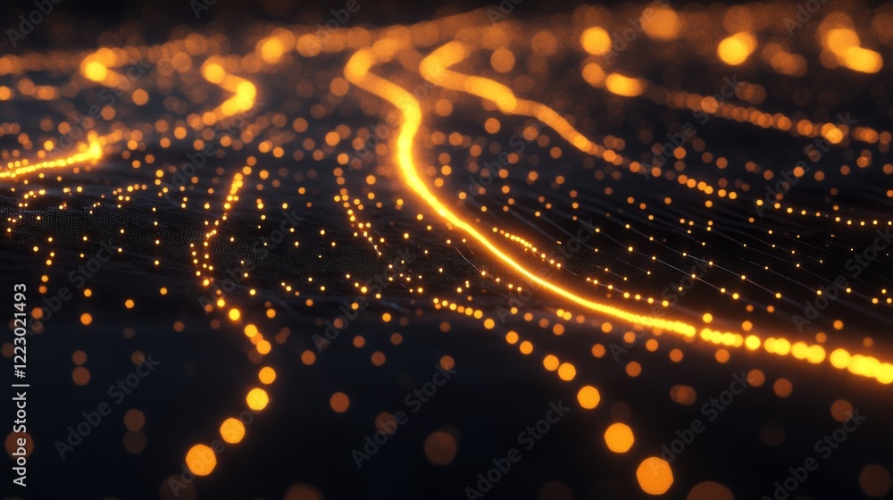 Leinwandbilder a digital chart with a glowing golden line representing gold price trends, set against a dark backgr