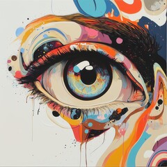 colorful graphic face, graphic face design, custom graphic face with eyes color, graphic face with colored eyes, creative graphic face design, digital graphic face with eyes color