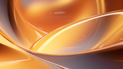 abstract flowing amber liquid 3d rendering clean gray background high resolution soft lighting style