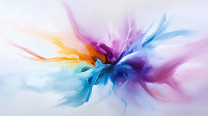 Abstract colorful paint strokes blending in vibrant motion