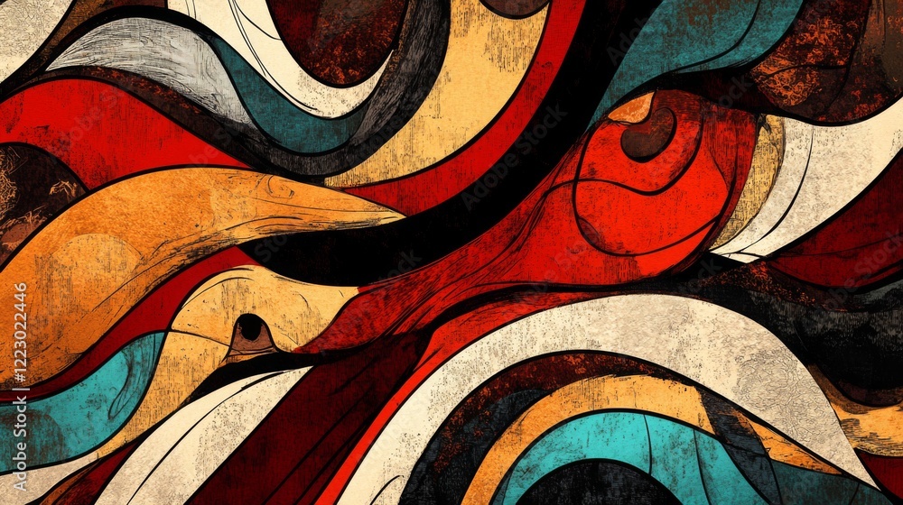 Leinwandbilder A dynamic abstract background featuring intricate, overlapping line patterns in varying thicknesses and angles, creating a sense of depth and movement