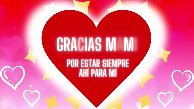 spanish greeting card 4 mother's day with text "gracias mama por estar siempre ahi para mi"