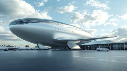 Fototapeta premium Futuristic Spacecraft Design at Modern Aerospace Facility