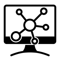 Computer Science Icon with Trendy Mixed Line and Glyph Style