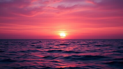 Fototapeta premium Purple Sea Sunset - Majestic Seascape