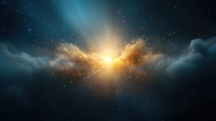 Cosmic Explosion in Space with Twinkling Stars