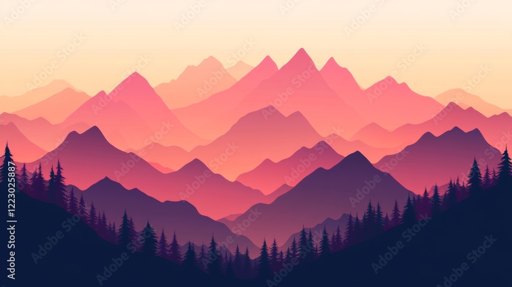 Leinwandbilder a gradient background with smooth transitions from warm orange to deep pink, creating a soft, sunset