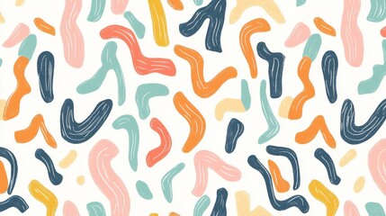 A playful design featuring hand-drawn doodle lines in various colors on a white background, creating an energetic and whimsical atmosphere
