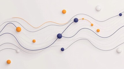 A professional scatter plot with data points representing business metrics, set against a soft gray background, conveying analytical insights and trends